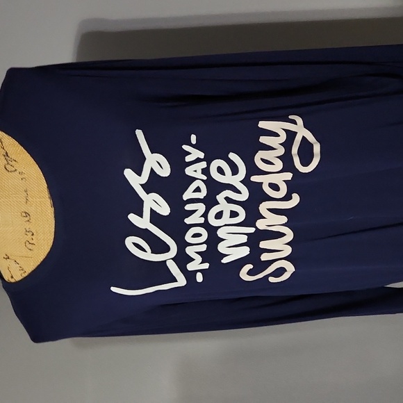 Less- Monday- More Sunday: Navy & white long sleeve t shirt. Super soft! - Picture 4 of 7